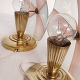 Paire des lampes de table en cristal, Espagne, années 1970