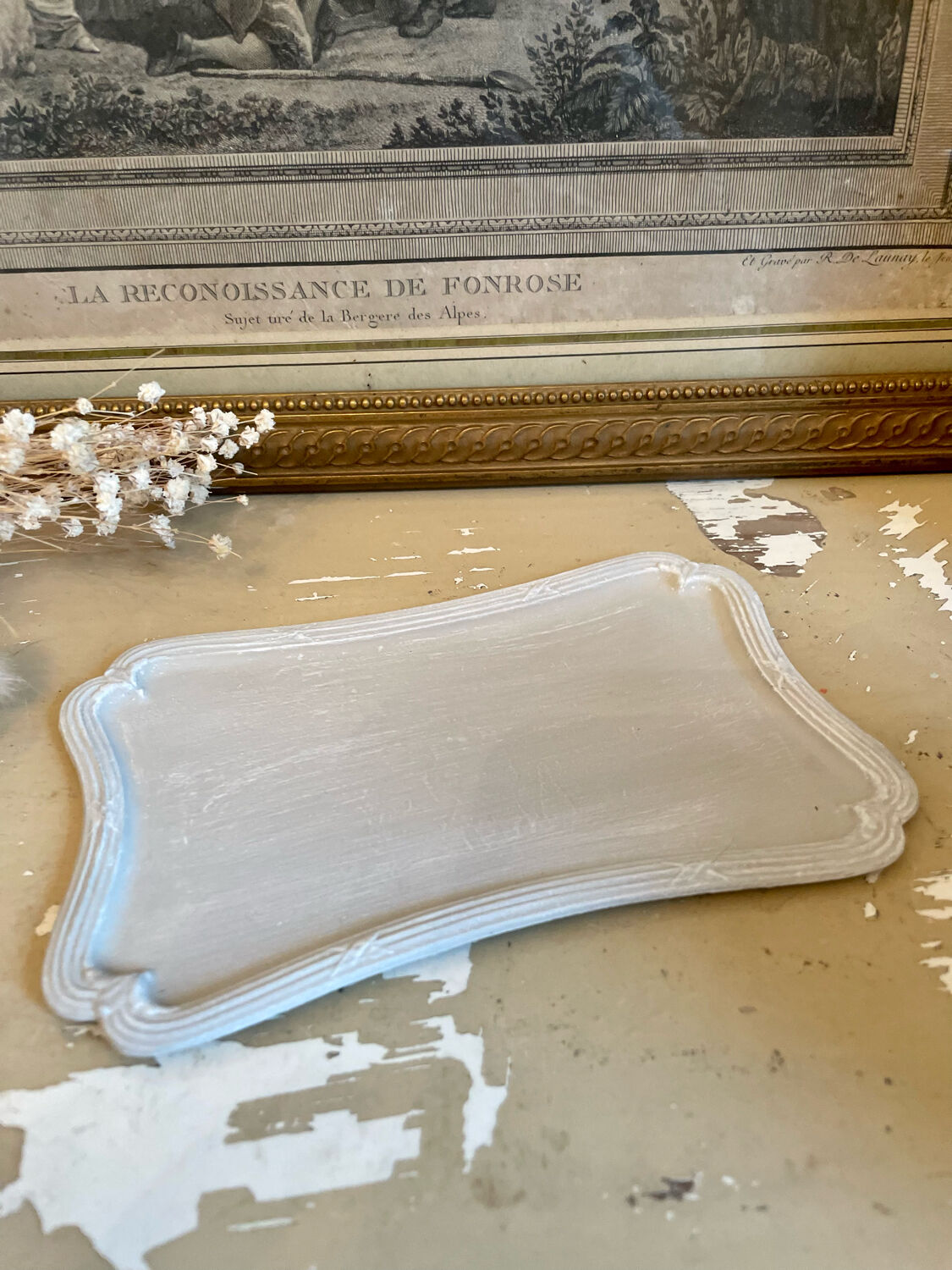 Tray and 5 antique brass liqueur glasses