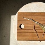 Rounded rectangular monoxyl teak cutting or presentation board L:34