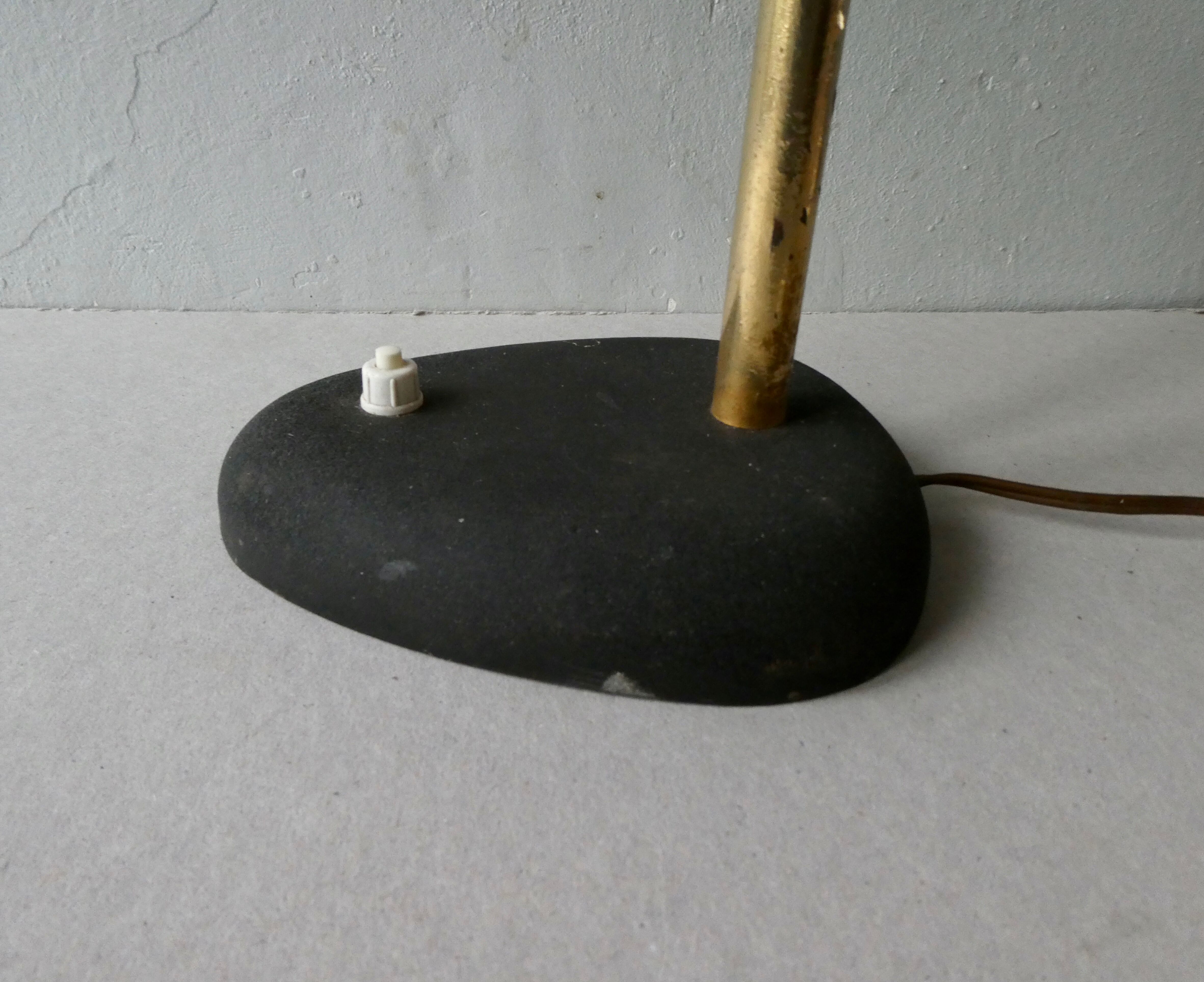 1950s lamp, made of black and gold metal