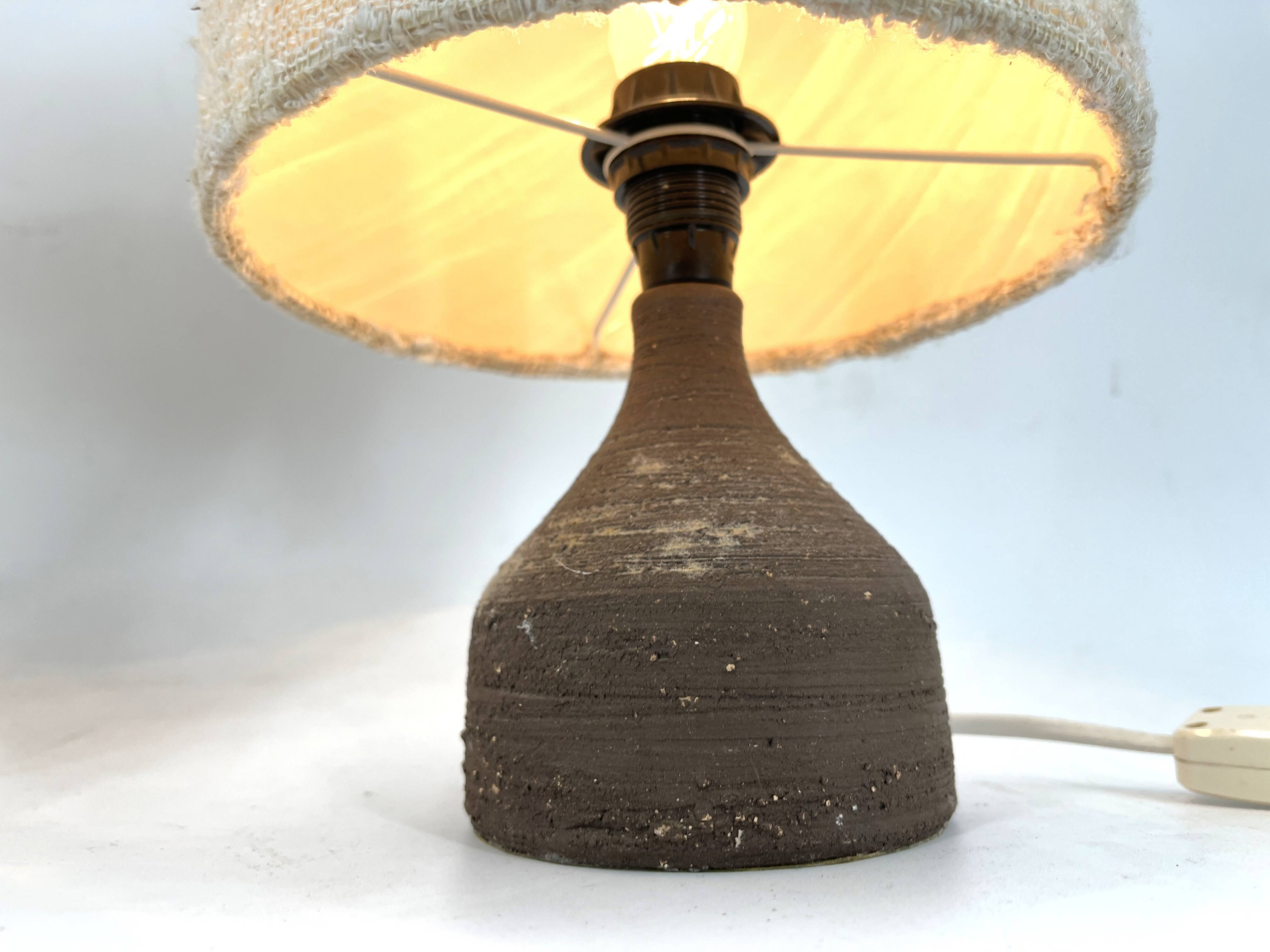 1960s Ceramic Table lamps With Original Fabric Shade From Krösselbach