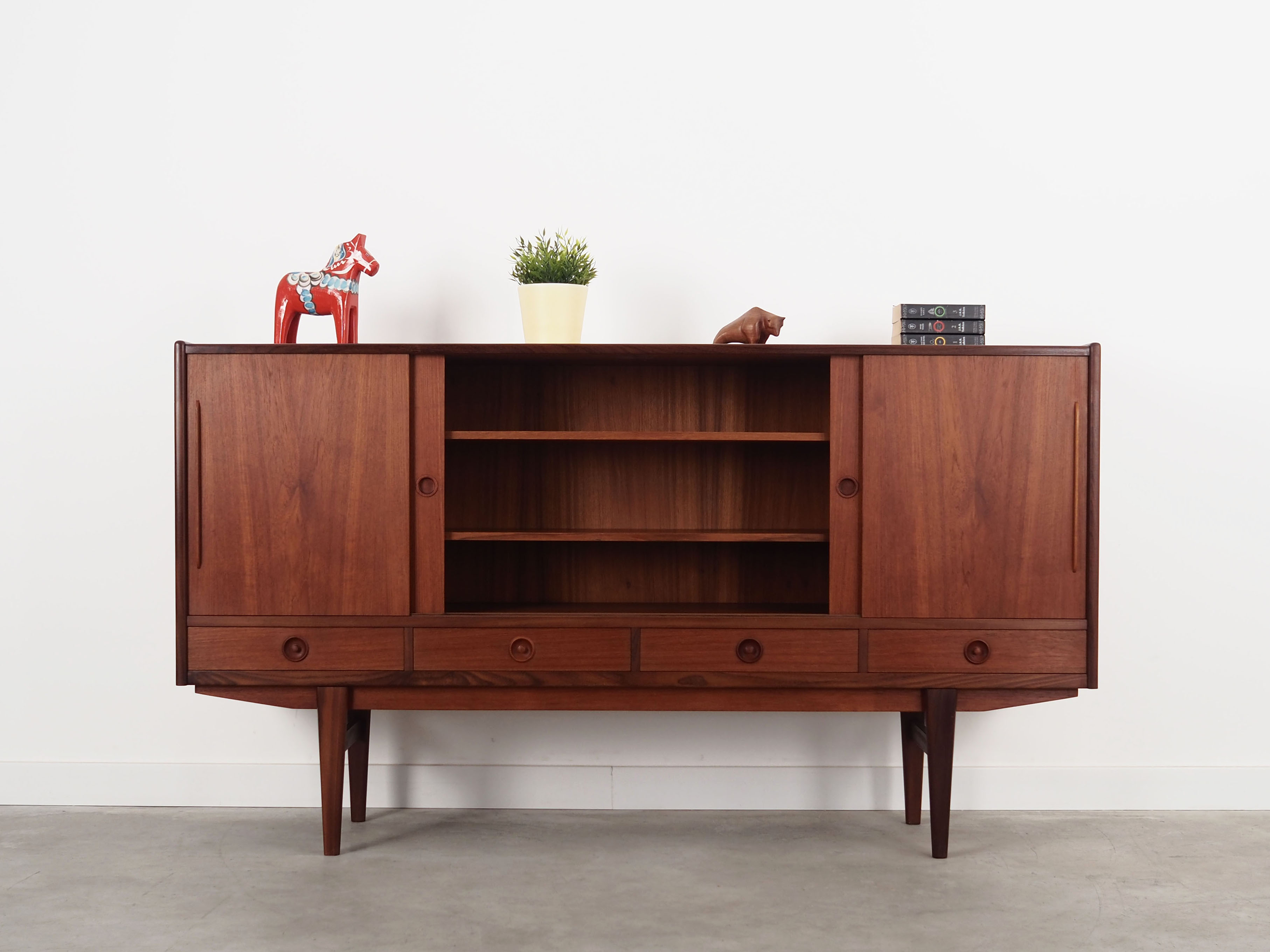 Teak highboard, Danish design, 1960s, production: Denmark