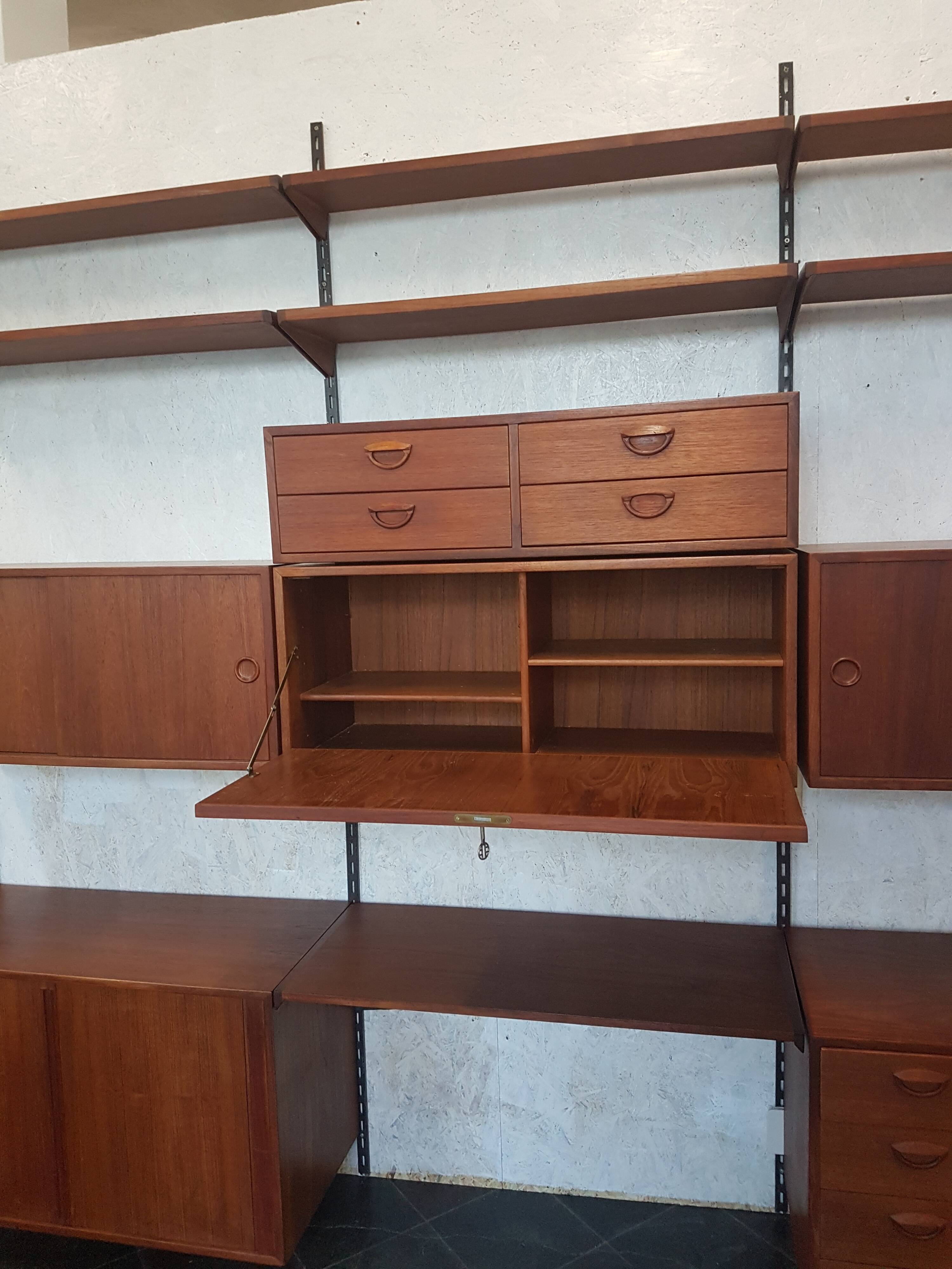 Vintage Kai Kristiansen XL teak shelving, wall unit