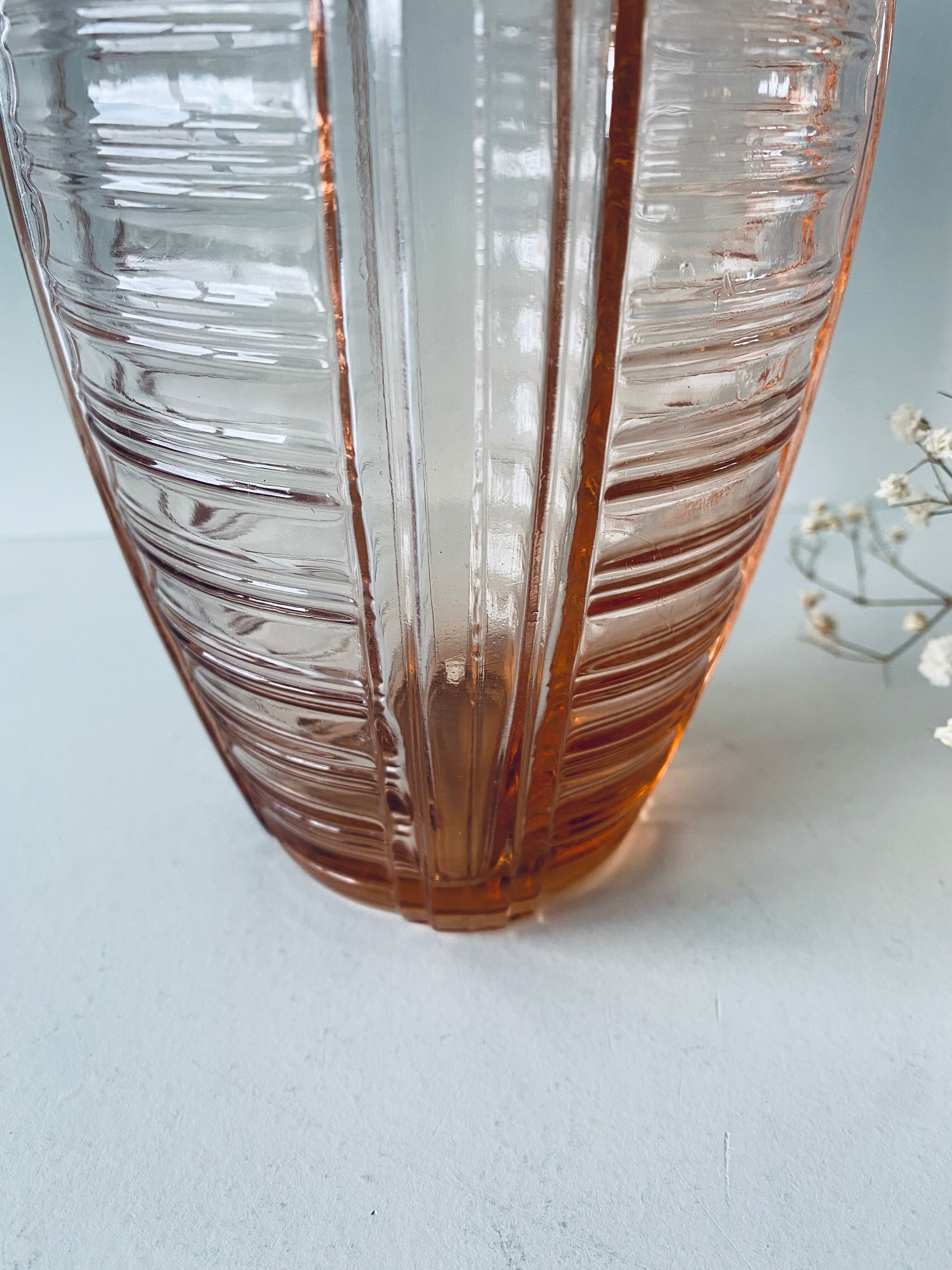 Old pink glass vase