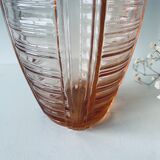 Vase rose ancien en verre