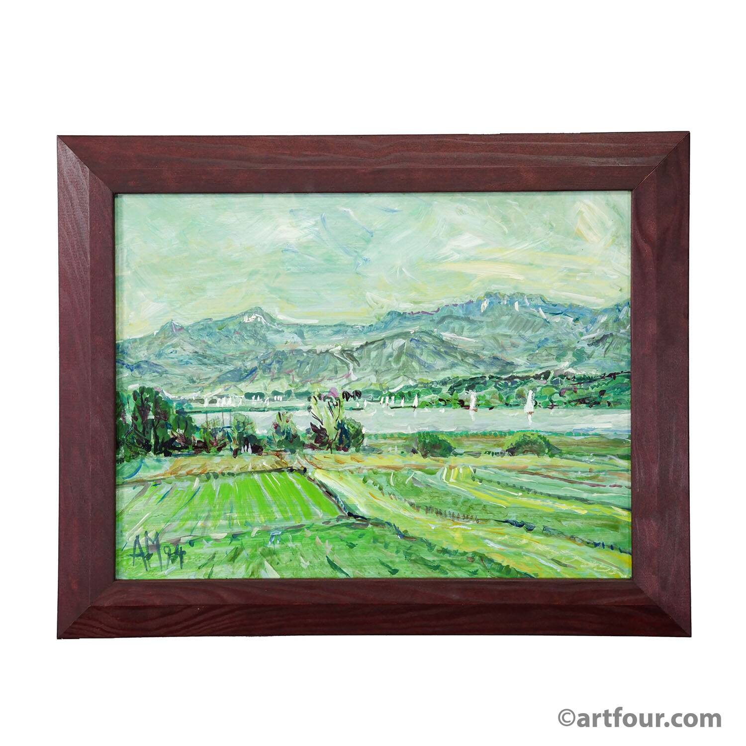 Alexander Michael - oil painting Chiemsee near Hochstaedt, 1994