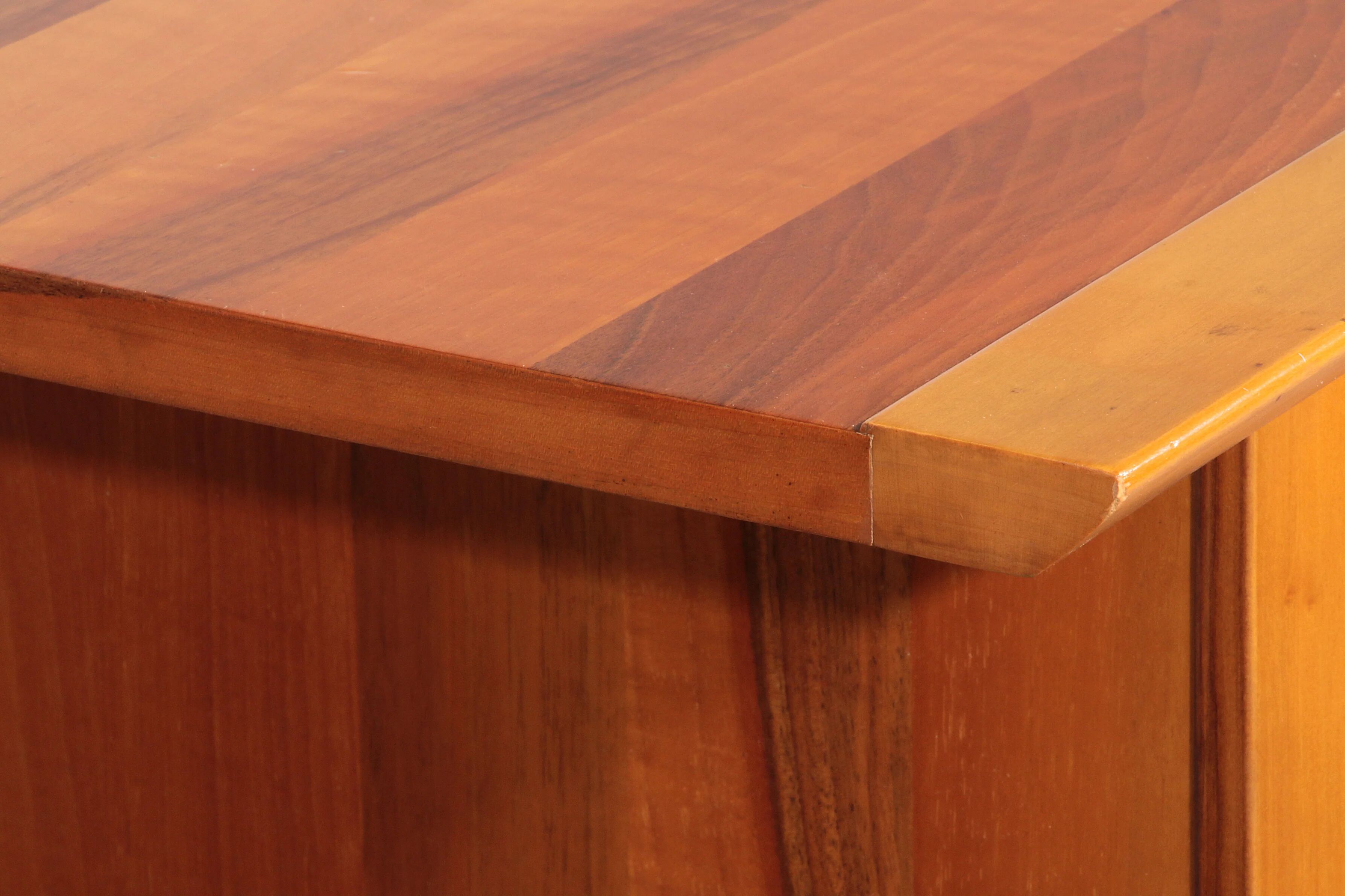Italian architectural chest of drawers in walnut, 1970, Italy