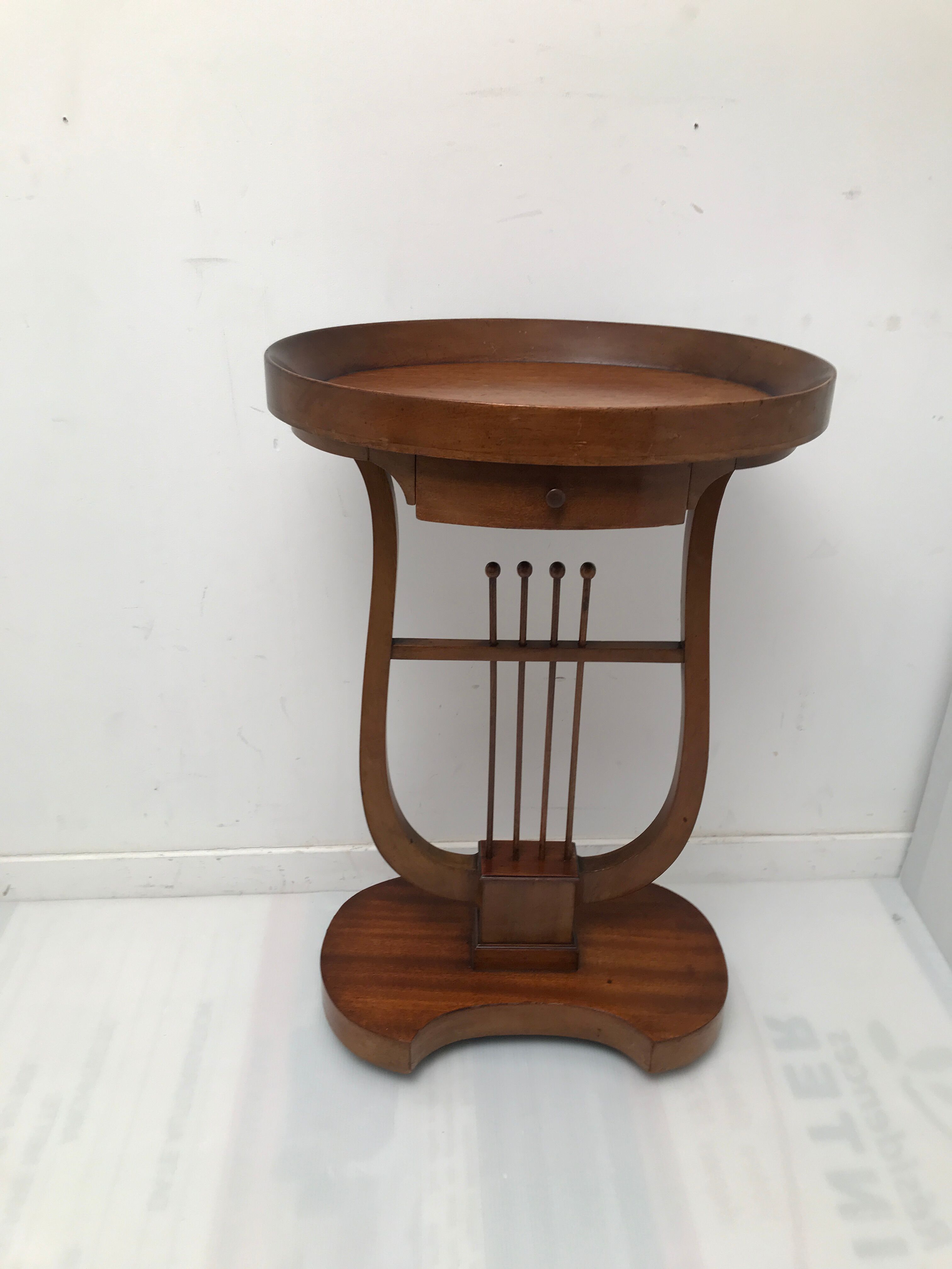 19th-century vintage lyre table
