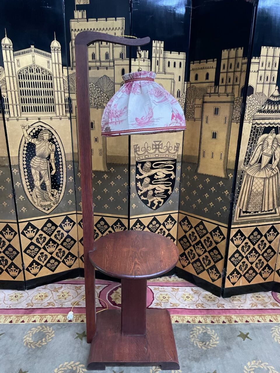 Vintage wooden floor lamp