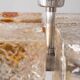 Vintage 70s murano glass chandelier design sugar tones for veart