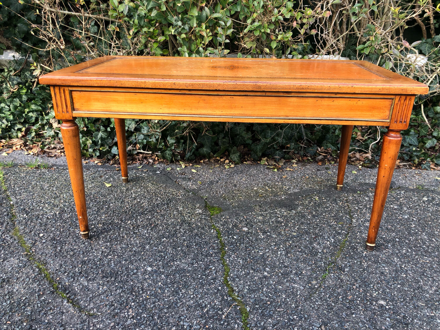 Louis XVI style coffee table leather