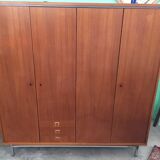 1960 plating chrome legs teak Cabinet