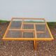 Modernist vintage square coffee table, in wood and old glass