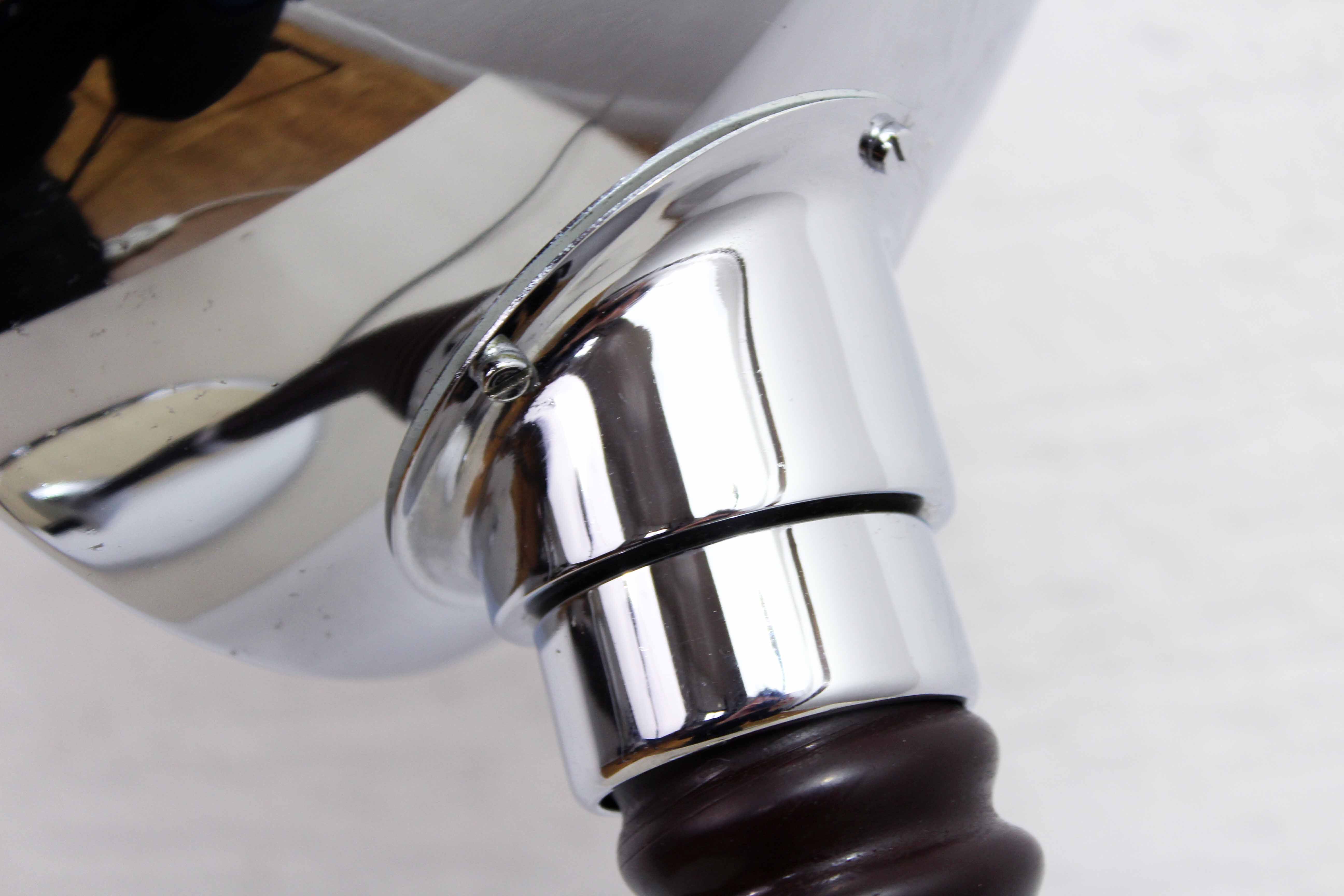 Chromed metal desk lamp