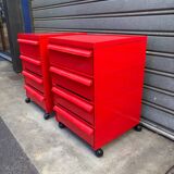 Paire de caissons Kartell 4 tiroirs Design Simon Fussell Années 1970/8