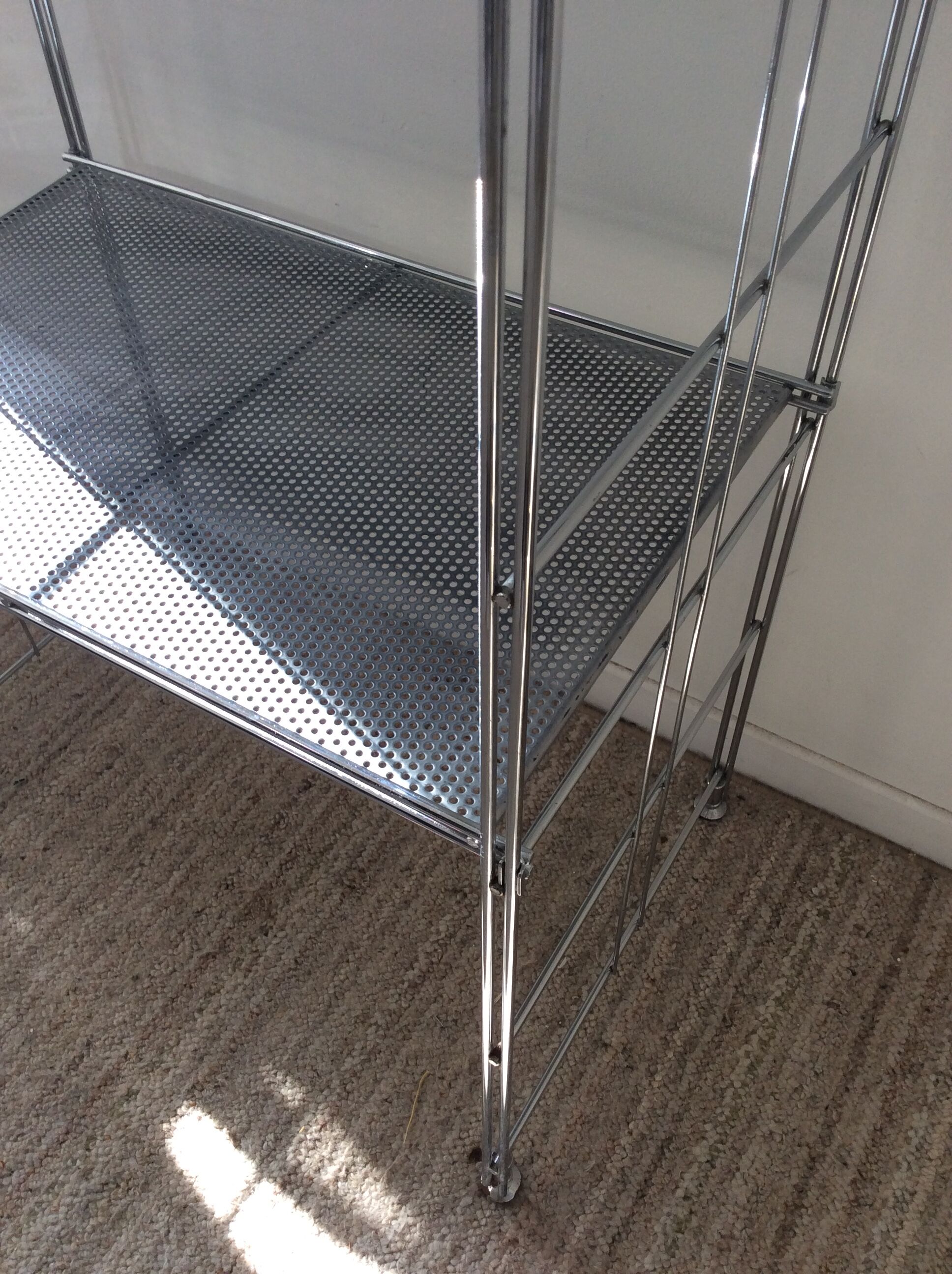 Vintage stainless steel shelf from the 70s