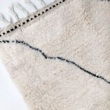 Moroccan Berber carpet blessed ouarain ecru with black abstract diamonds 154x116cm