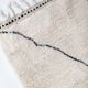 Moroccan Berber carpet blessed ouarain ecru with black abstract diamonds 154x116cm