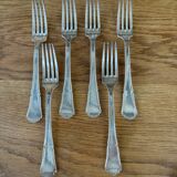 Set of 6 silver metal forks Apollo