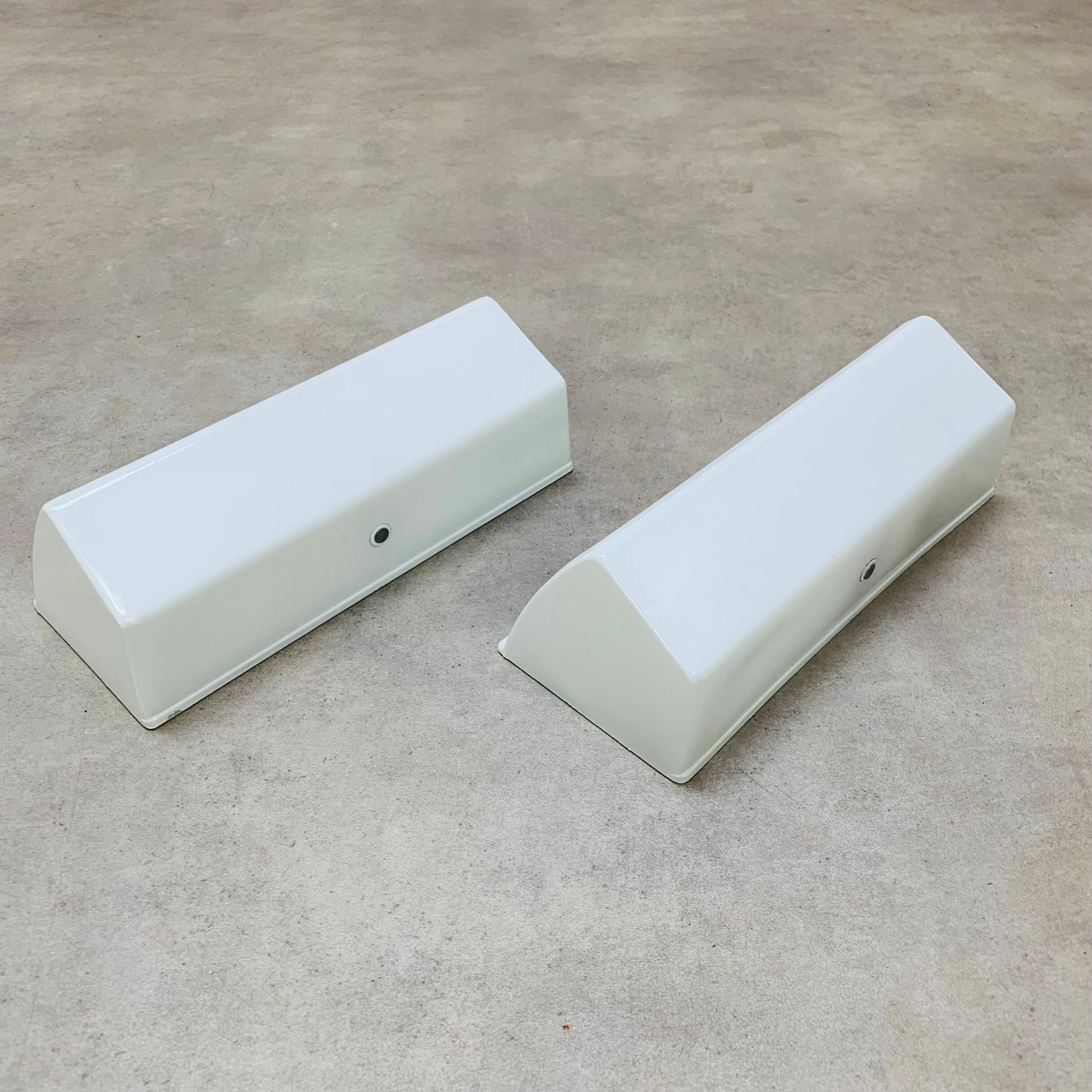 Pair of Holophane Prismopal wall lights, 50s design