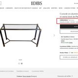 Iconic white console with designer spacer, signed Pierre Vandel Paris