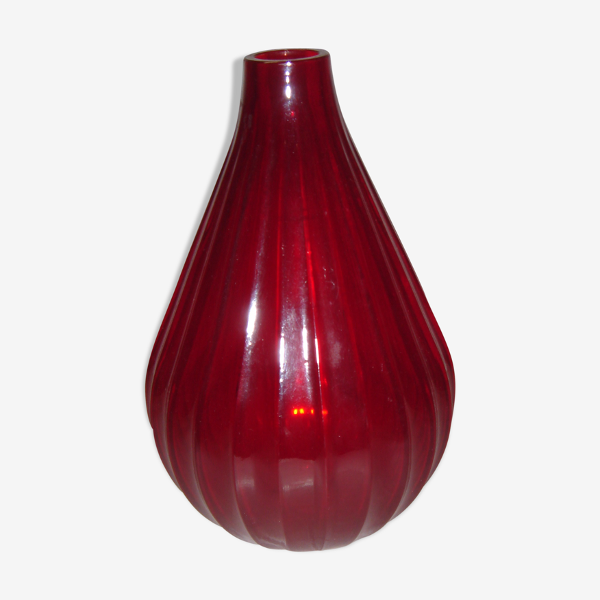 Vase rouge en forme de poire, 1970 | Selency