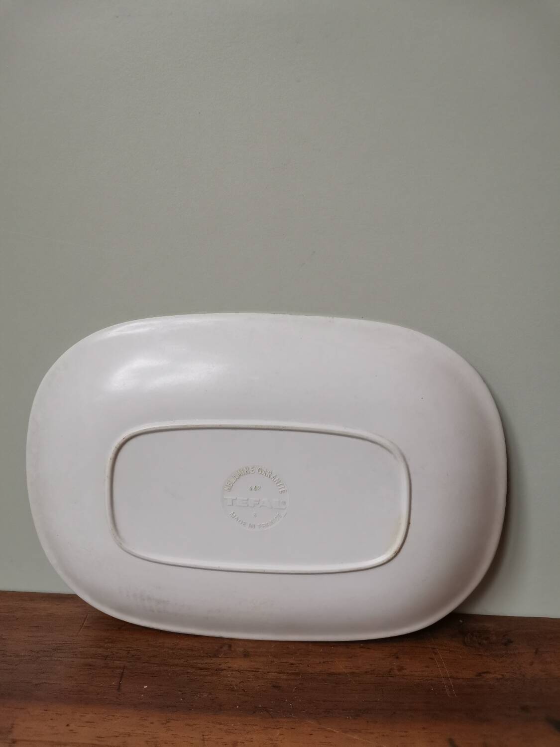 Vintage plate with tefal melamine orange flower pattern made in France