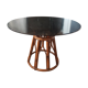 Rattan dining table and smoked glass