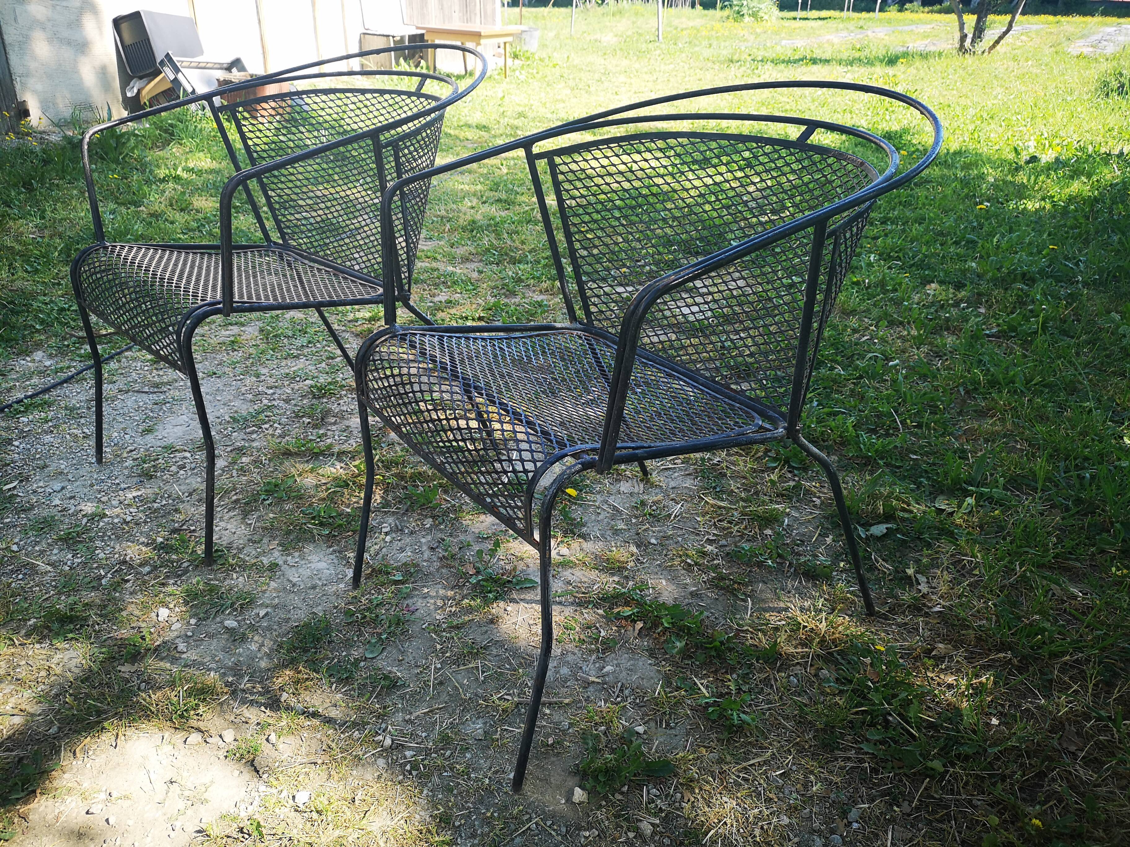 Pair of metal garden chairs 1950