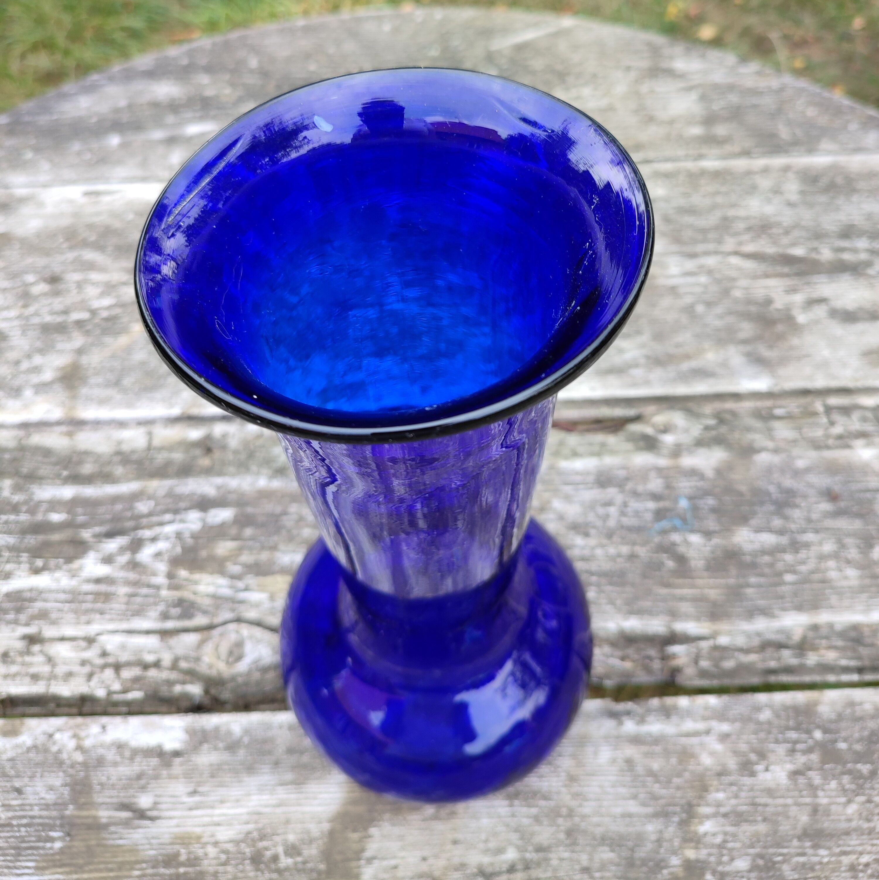 Blue glass vase