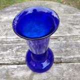 Blue glass vase