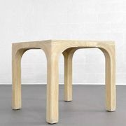 Square Rattan and Stone Marquetry Table with Matching Chairs, 1970
