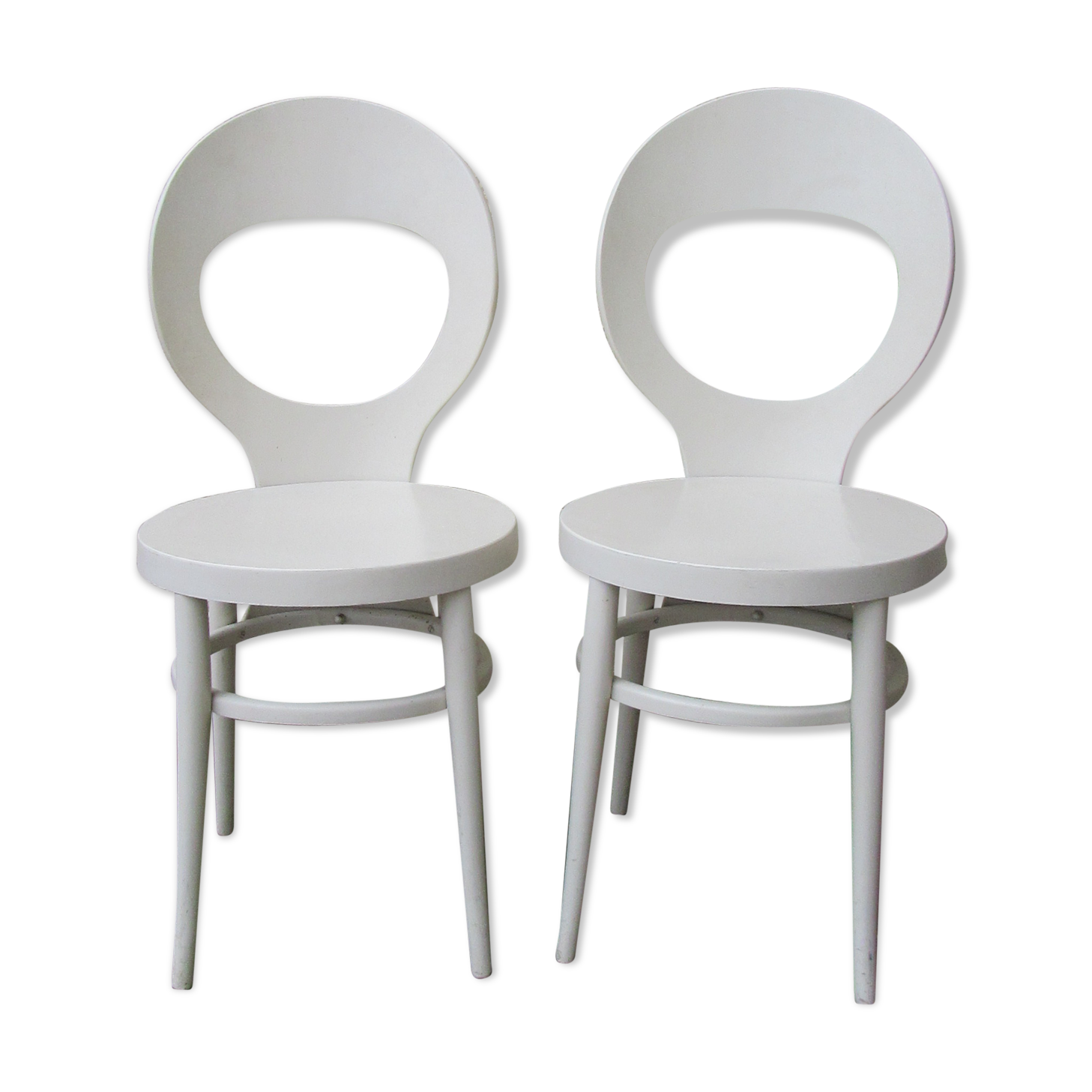 Pair chairs bauman model white Seagull