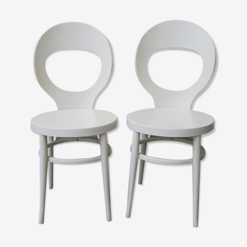 Pair chairs bauman model white Seagull