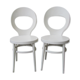 Pair chairs bauman model white Seagull