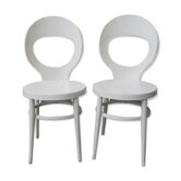 Pair chairs bauman model white Seagull