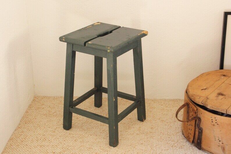 Antique French wooden stool