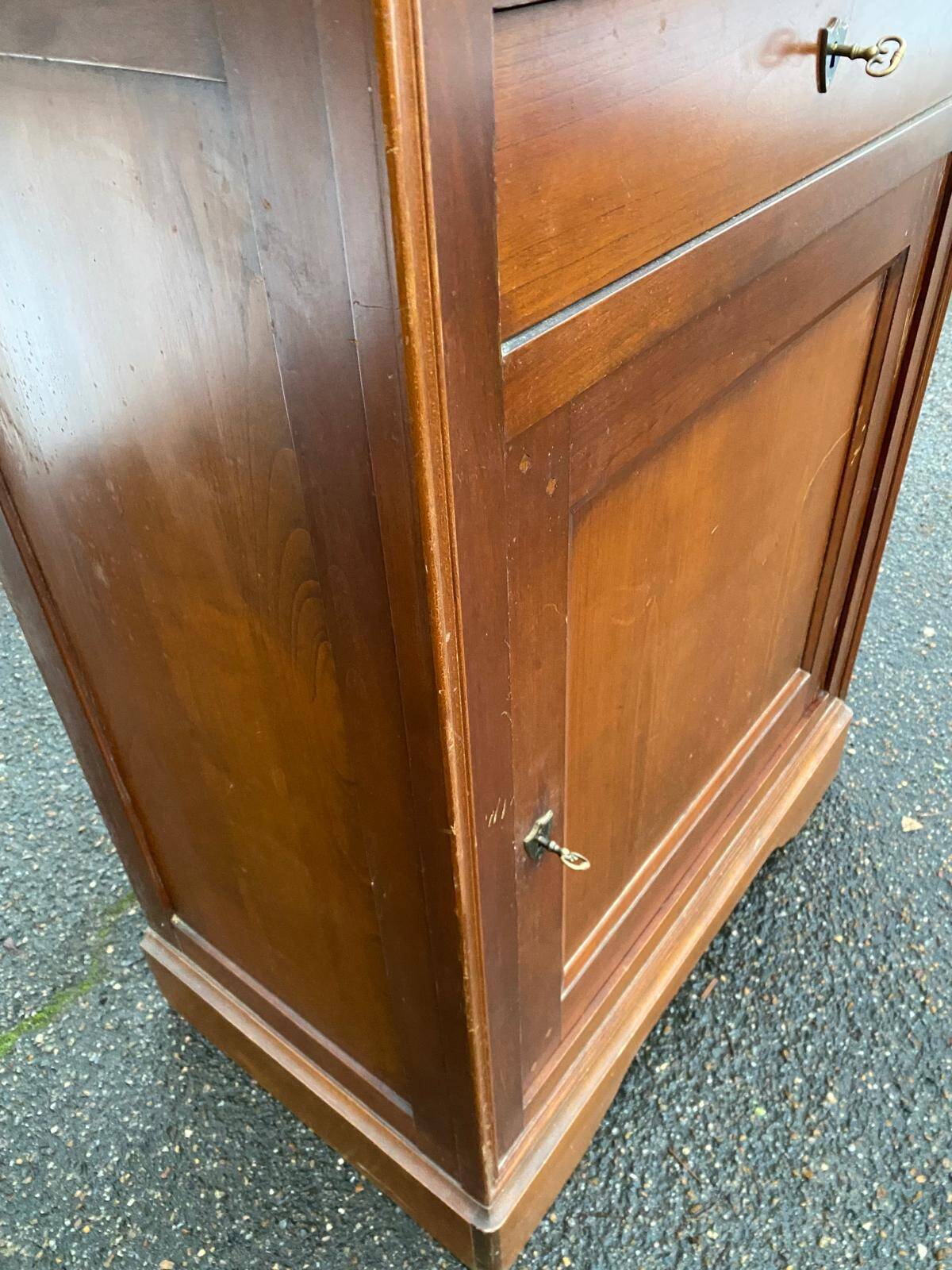 Louis Philippe style solid wood barn wardrobe from the 20th century.
