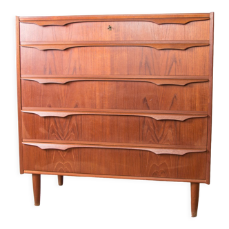 Danish teak chest of drawers by Klaus Okholm for Trekanten 1960.