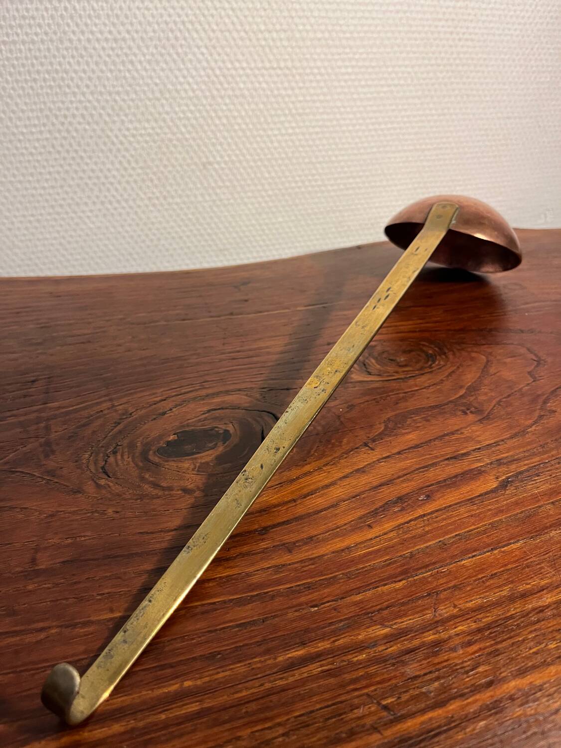 Copper and brass skimmer ladle from the 50s