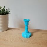 Blue opaline candle holder