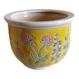 Cache pot émaillé vintage