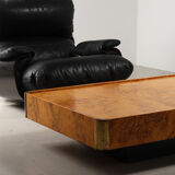 Coffee table in magnifying glass and brass