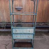 Rattan and bamboo shelf