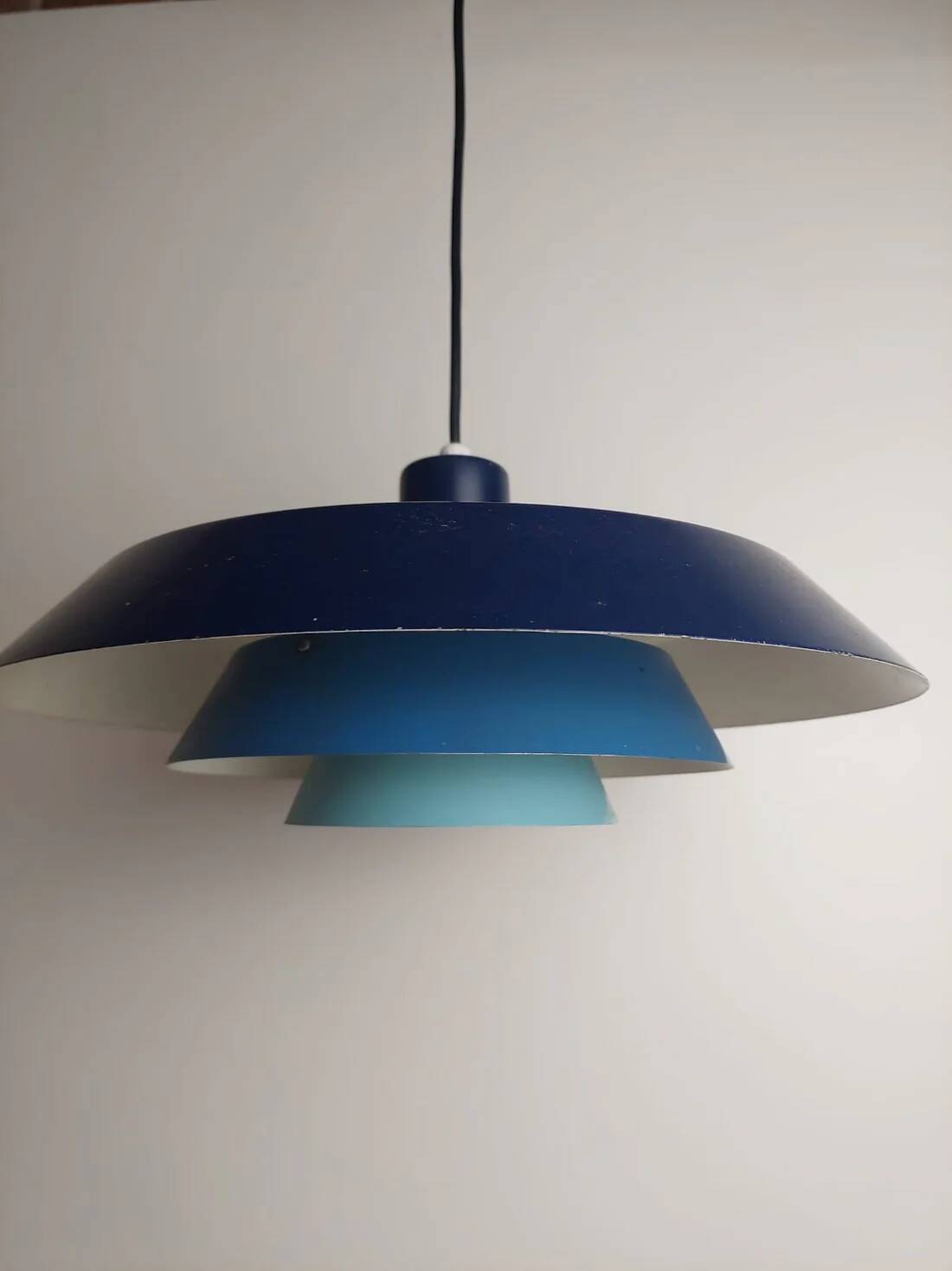 Troika in blue metal, Bent Karlby for Lyfa, Denmark 1960