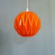 Vintage suspension in orange opaline, 1970