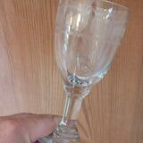 10 verres à pied 19è à motifs de filets grecs Napoléon III