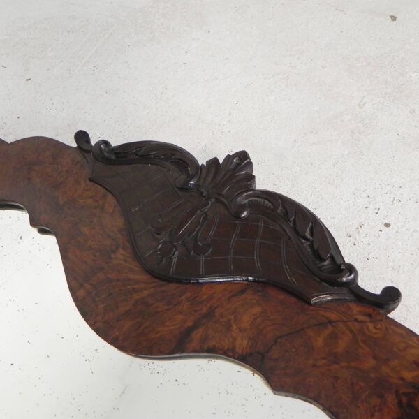 Romantic mirror with faceted glass in a walnut frame, 1942