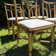 Suite de 4 chaises vintage en bambou et rotin – style années 70