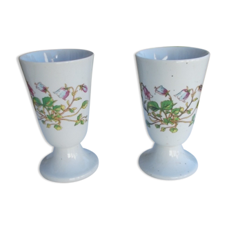 Pair of vintage flower mazagrans